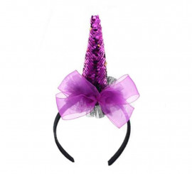 Tiara de unicórnio roxo brilhante brilho