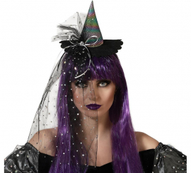 Multicolor Metallic Mini Witch Hat Headband