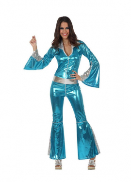 Blue Disco Girl Costume for Women