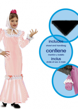 Fato de Chulapa ou Madrileña branco para menina