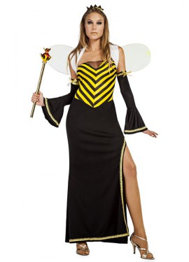 Fato de abelha rainha longa para mulher