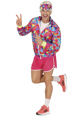 Fato de aeróbica dos anos 80 para homem