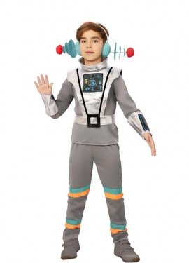 Grey Space Agent Costume with Wristbands for Boys