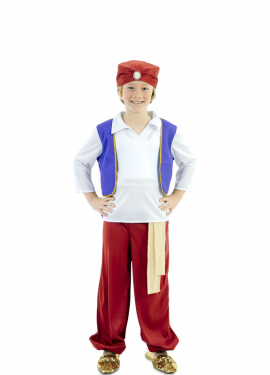 Fato de Aladim vermelho e branco para menino