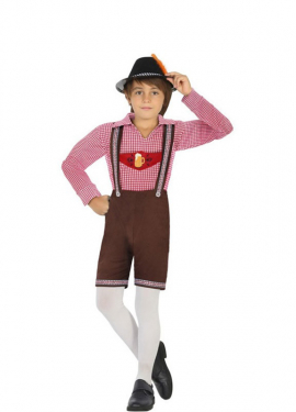 Pink and Brown German Velvet Costume for Child