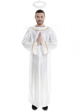 Fato de anjo com asas e auréola para homem