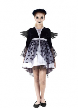 Fato de anjo negro para menina