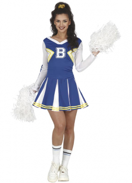 Traje de líder de torcida da equipe azul feminina