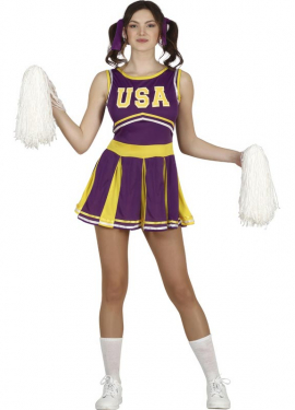 Traje de líder de torcida da equipe roxa adolescente