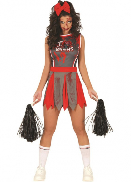 Fantasia de líder de torcida zumbi para mulher