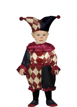 Fato de Arlequim Borgonha para bebé