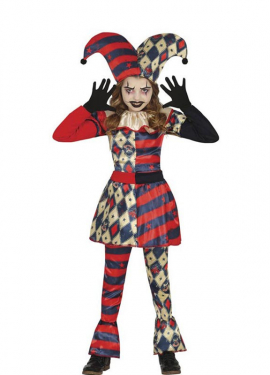 Fato clássica de arlequim de diamante para menina