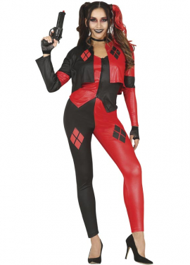 Fato de vilã perigosa Harlequina para mulher