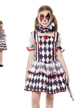 Bloody Arlequina rhombus costume for girl