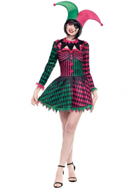 Tricolor Harlequina costume for women