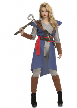 Fato de assassino azul para mulher