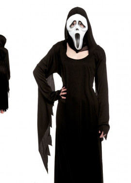 Fato de Assassino Surpreso Preto para Mulher