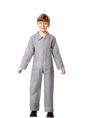 Gray Work Jumpsuit Assassin Costume for Children