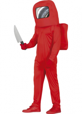 Fantasia de astronauta adolescente vermelho Imposter
