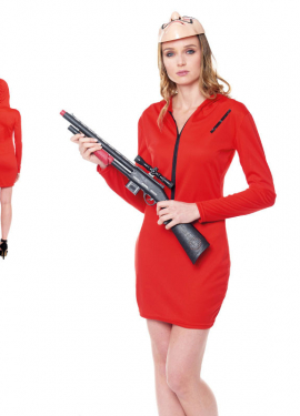 Fato curto de ladrão vermelho para mulher