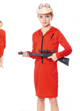 Red dress robber costume for girls