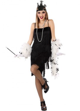 Fato de bailarina Charleston preto para mulher