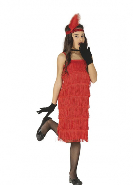 Fato de Charleston Dancer vermelho para menina