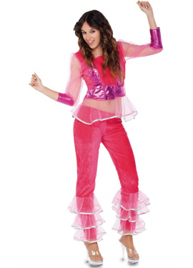 Pink Disco Dancer Costume for Women