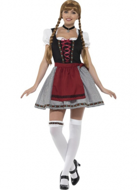 Fato bávaro preto para mulher