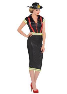 Pin-up firefighter costume for women
