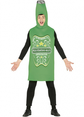 Fato de garrafa de cerveja verde para adulto