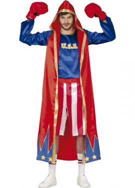 Red and Blue Boxer Costume for Men