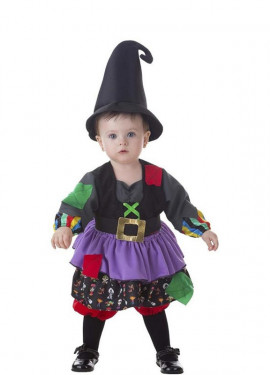 Fato de bruxa colorido para bebé