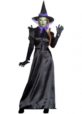 Witch costume with shoulder pads for women