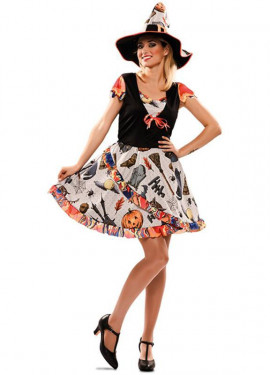 Fato de bruxa engraçado para mulher