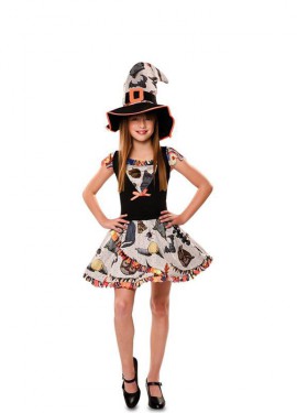 Fato de bruxa engraçado para menina