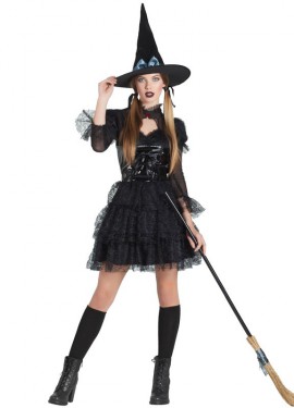 Fato de bruxa gótica para mulher