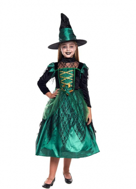 Magic Green Witch Costume for Girl