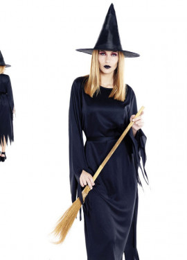 Black witch costume with spikes for women