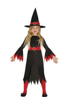 Fato de bruxa negra para menina