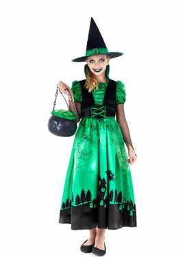 Green Witch Costume for Girl