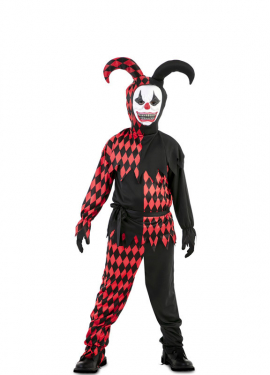 Fato de bobo da corte sinistro para menino