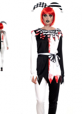 Bicolor Killer Jester Costume for women