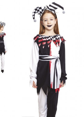 Two-color Killer Jester costume for girls