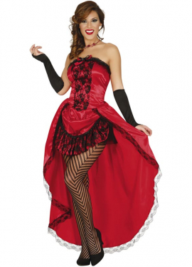 Red Can-can Burlesque Costume for Women