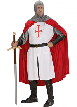 Crusader knight costume with cape for men