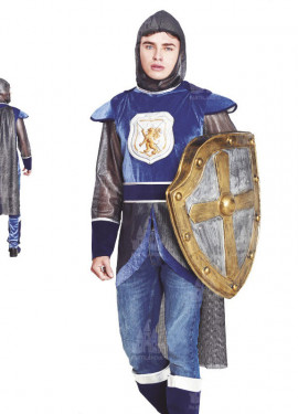 Dark blue Medieval Knight costume for men