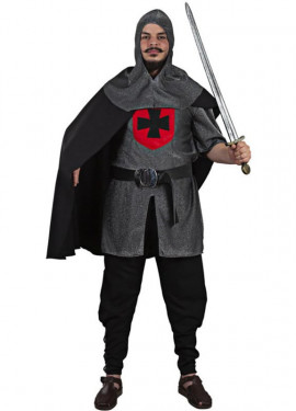 Dark Medieval Knight Costume with Belt for Men