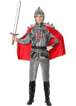 Silver Knight Costume with Armor for Men