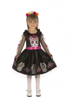 Black Skull costume for girl